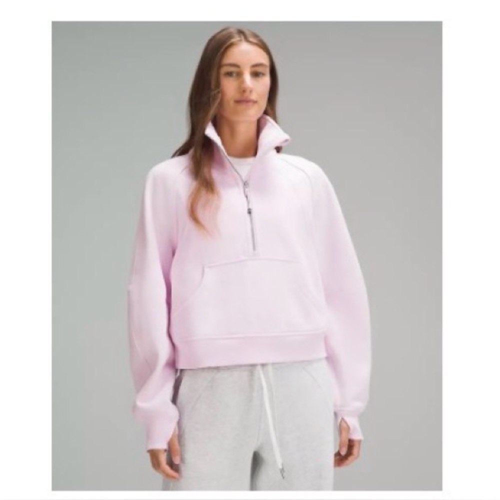 Lululemon scuba Oversized Funnel Neck Half Zip - Meadowsweet Pink - Tiny Smudge